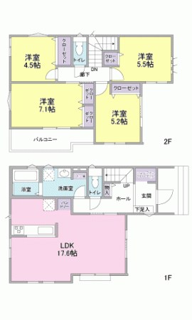 瀬名川３丁目　新築住宅 間取図・土地図