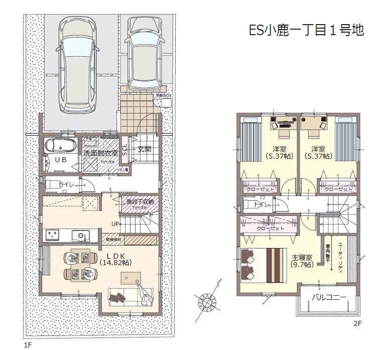 【静鉄不動産】エバースクエア小鹿一丁目 間取図・土地図