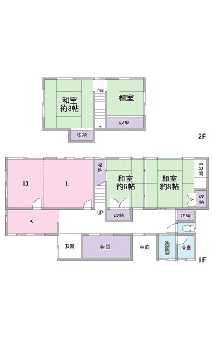 焼津市石津　中古戸建 間取図・土地図