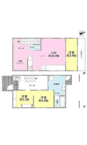 藤枝市茶町1丁目中古 間取図・土地図
