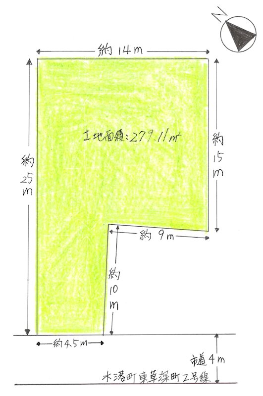 静岡県静岡市葵区水落町 間取図・土地図