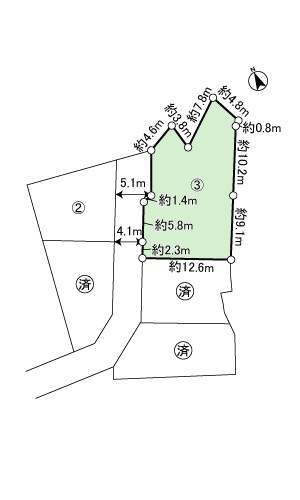 葵区東１丁目　土地　３号地 間取図・土地図