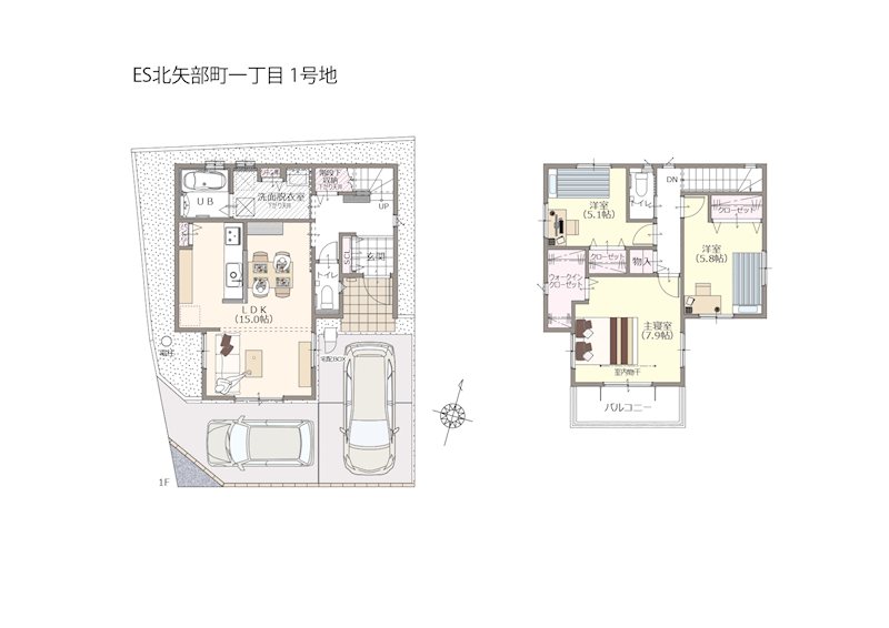【静鉄不動産の新築分譲住宅】エバースクエア北矢部町一丁目1号地 間取図・土地図