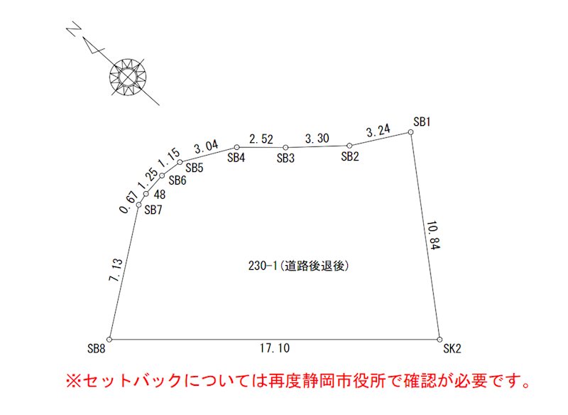 葵区北一丁目15付近　売土地 間取図・土地図