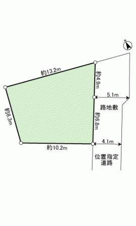 葵区東１丁目　土地　２号地 間取図・土地図