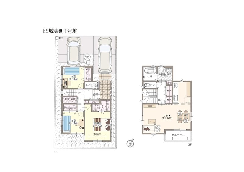 【静鉄不動産の分譲住宅】エバースクエア城東町　1号地 間取図・土地図