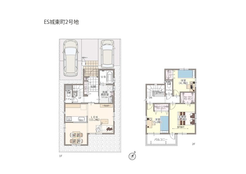 【静鉄不動産の分譲住宅】エバースクエア城東町　2号地 間取図・土地図
