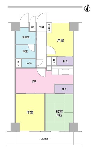 ハイコーポ狐ヶ崎707号室 間取図・土地図