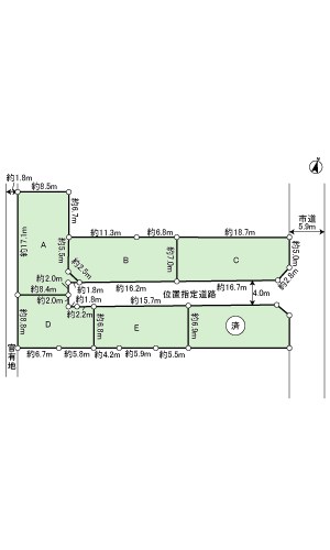葵区田町２丁目　土地　Ｄ区画 全体区画図