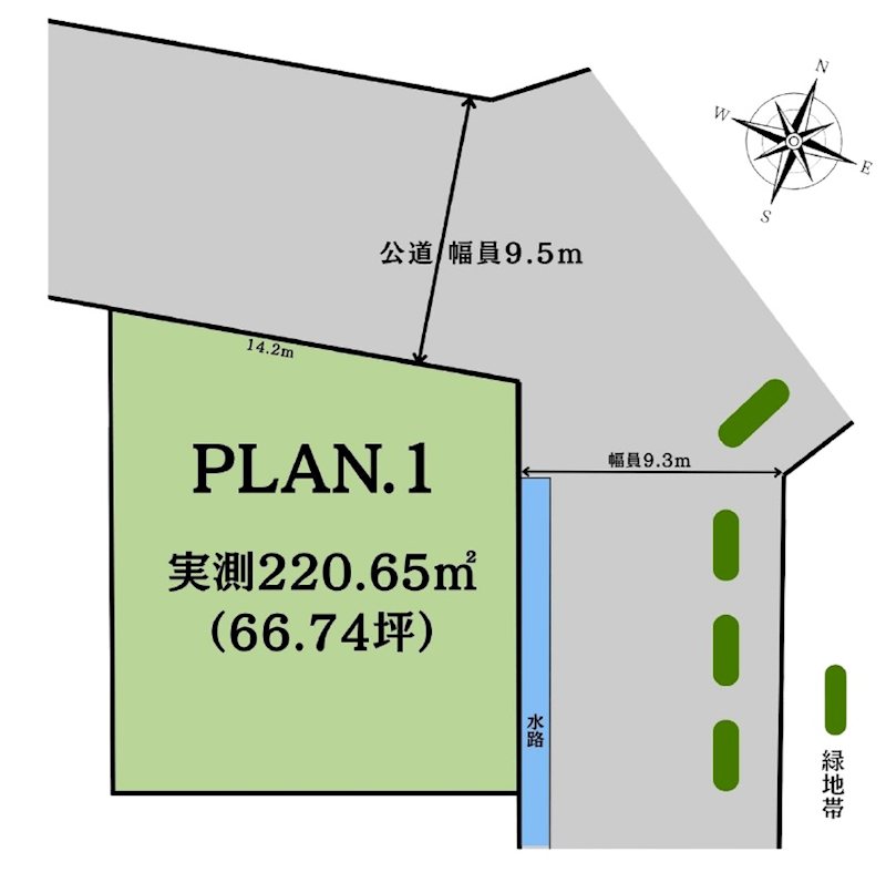 沼津市三園町3-7　建築条件付土地 間取図・土地図