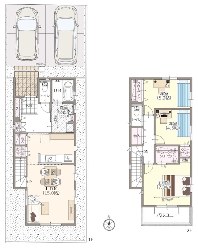 【静鉄不動産の新築分譲住宅】エバースクエア中矢部町2号地 間取図・土地図