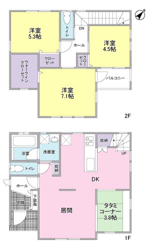 西脇中古戸建 間取図・土地図