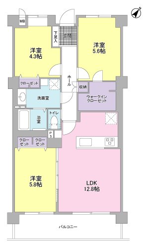 メゾン聖ヶ丘 間取図・土地図
