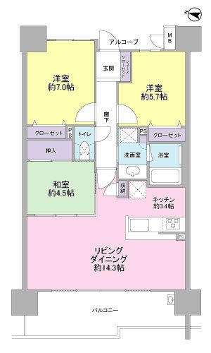 サーパス藤枝青木中央公園404 間取図・土地図