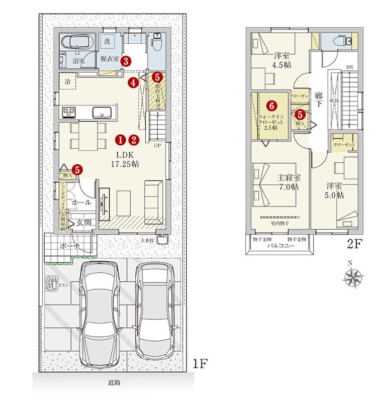 沼津市江原町1023-7　戸建 間取図・土地図