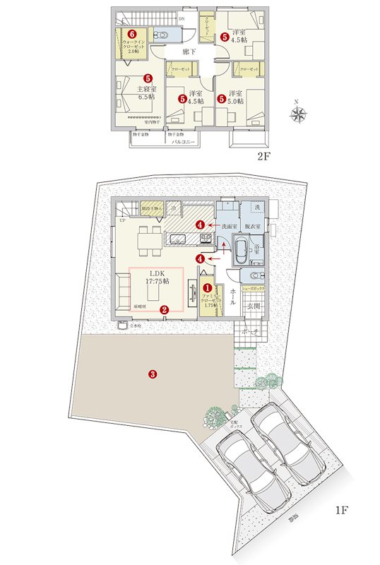 沼津市大岡　新築戸建（3号地） 間取図・土地図
