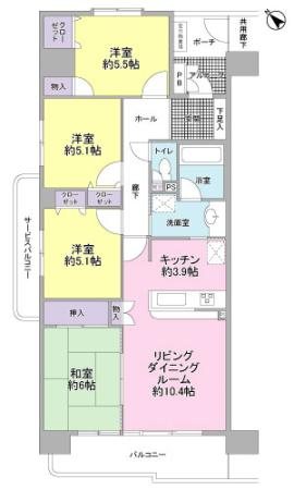 ベルメゾン二日町1番館 間取図・土地図
