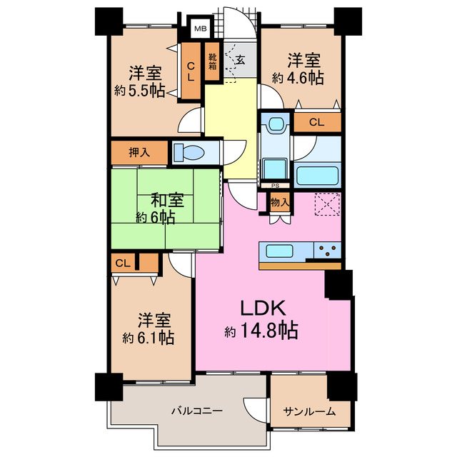 愛知県長久手市山桶 間取図・土地図