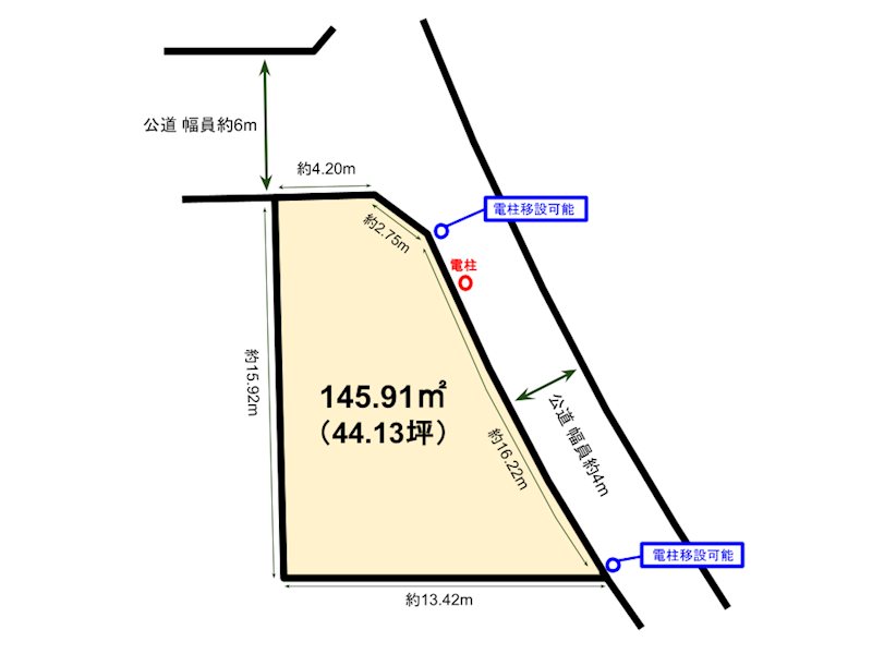 愛知県名古屋市昭和区長戸町６丁目 間取図・土地図