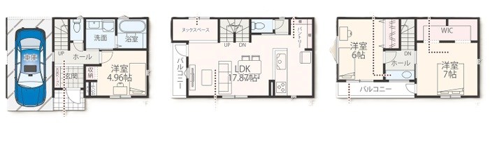 安浦町1丁目　新築戸建　2号棟 間取図・土地図