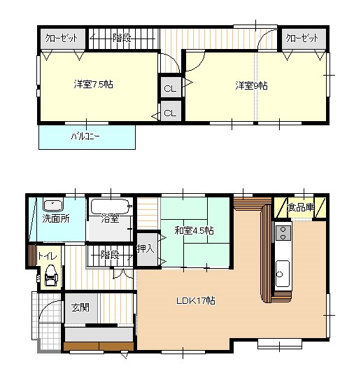 福田町売家 間取り図