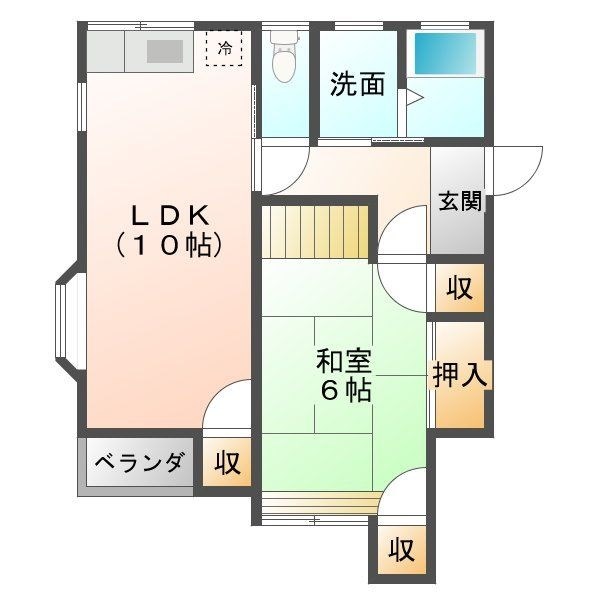 福田町売アパート 間取り図