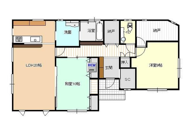 栗面町築浅平屋 間取り図