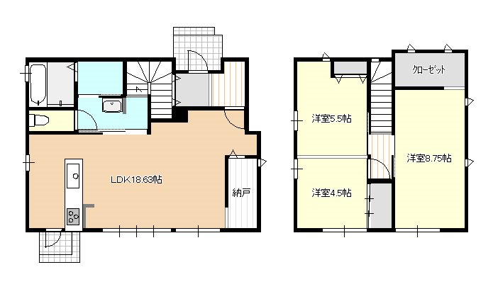 西栄田町 売家 間取り図