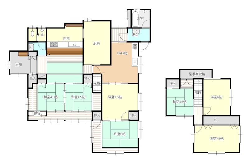 小船越店舗併用住宅 間取図・土地図