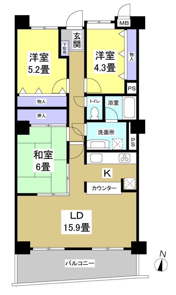 ニューライフ浜松Ⅱ壱番館 506号室 間取り図