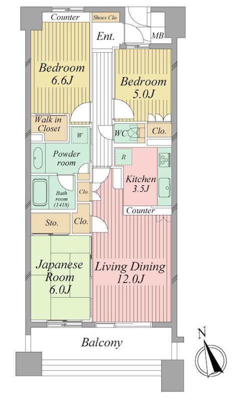 ブライトタウン上島Ｂ棟 間取り図