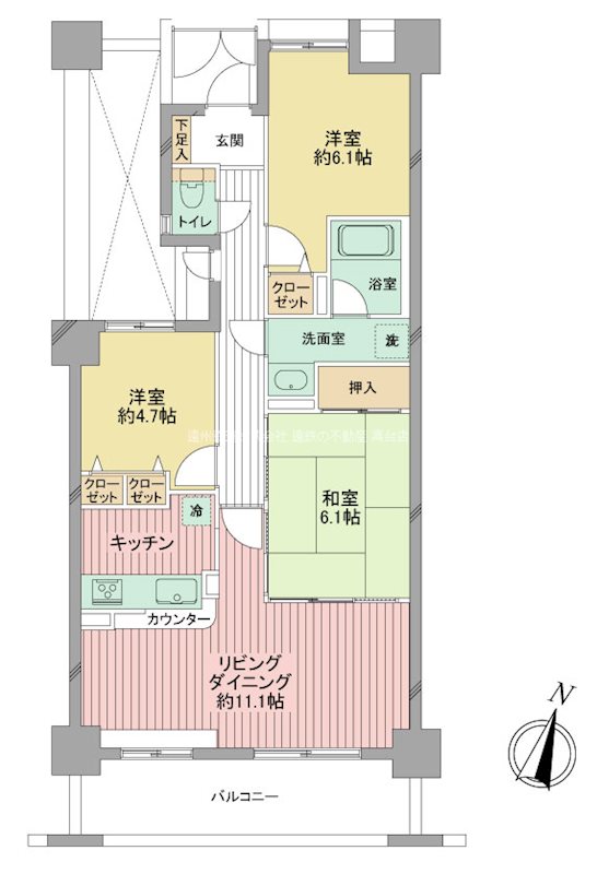 ナイスステージ葵東 405号室 間取り図