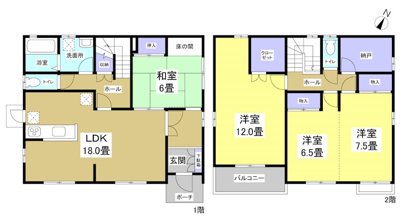 袋井市上山梨 間取り図