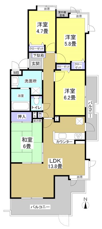 ナイスアーバン天王町 間取り図