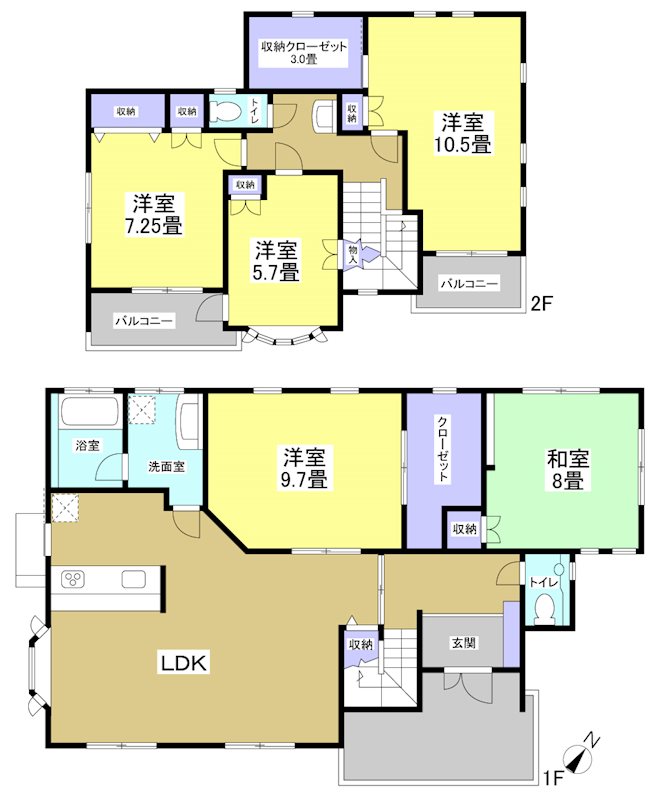 1部屋ごとが開放感があります。ぜひ現地でご体感ください! 菊川市下平川 間取り図