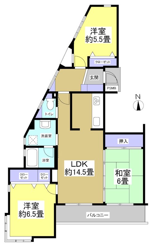 メゾン・ヴァンベール広沢A棟 間取り図