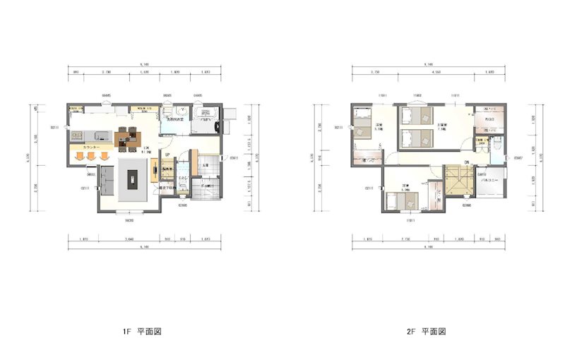 磐田市堀之内　No.2 建物プラン例（パース・内観）