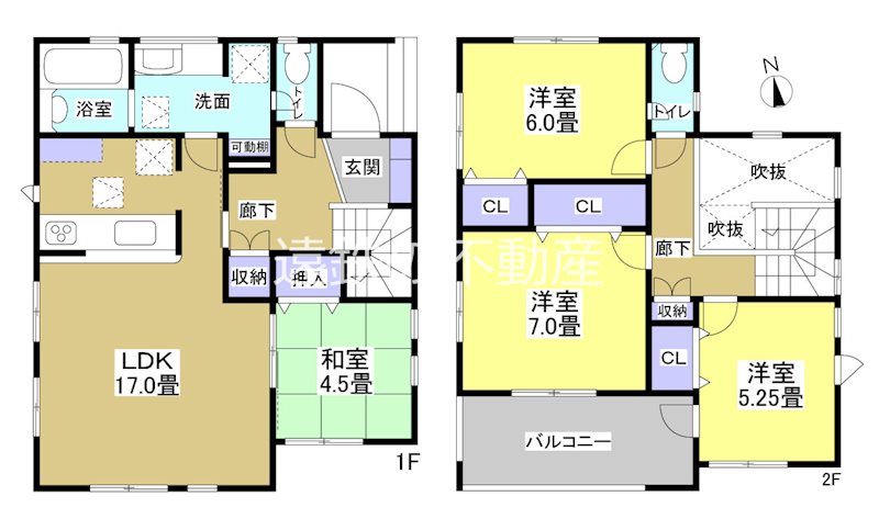 袋井市下山梨2丁目 間取り図