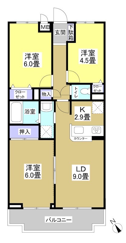 ナイスアーバン四ツ池公園     204号室 間取り図