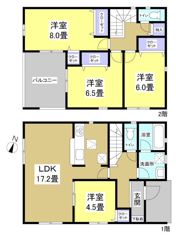 袋井市松袋井 間取り図