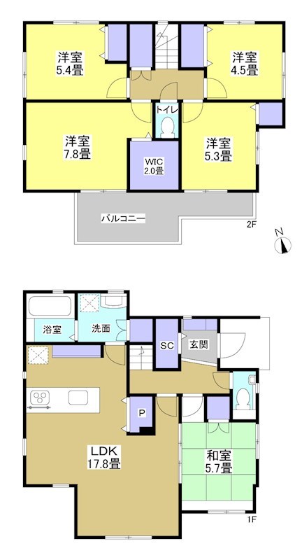 浜松市浜名区染地台1丁目 間取り図