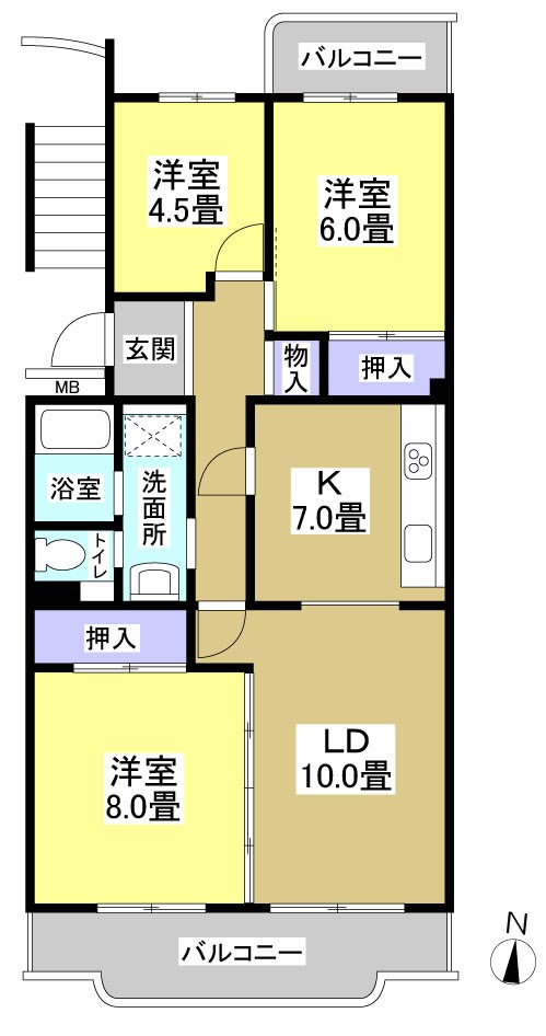 芳川ハイツ３  202号室 間取り図