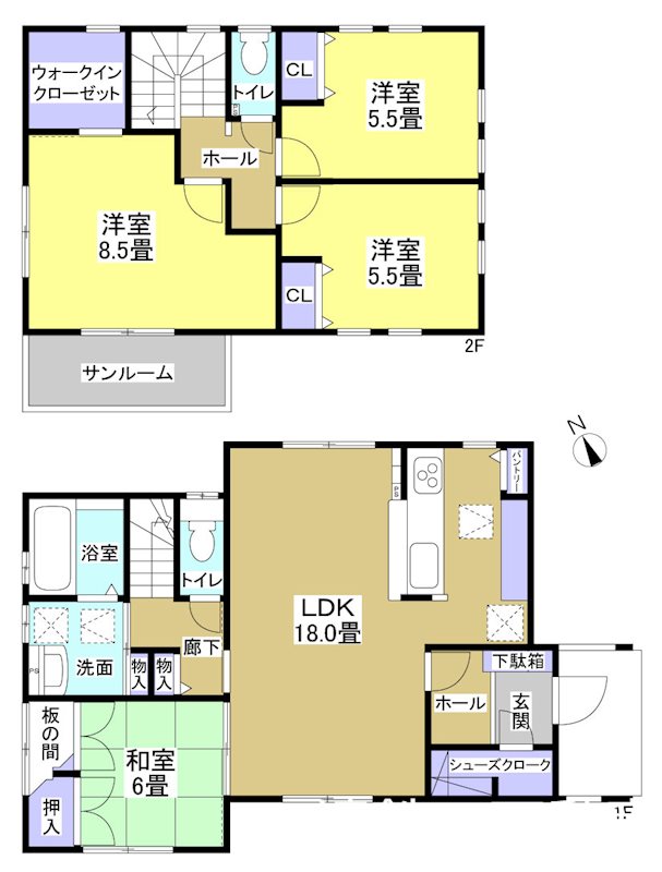 浜松市浜名区西中瀬 間取り図