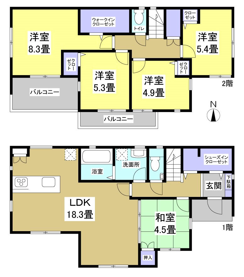 磐田市宮之一色 間取り図