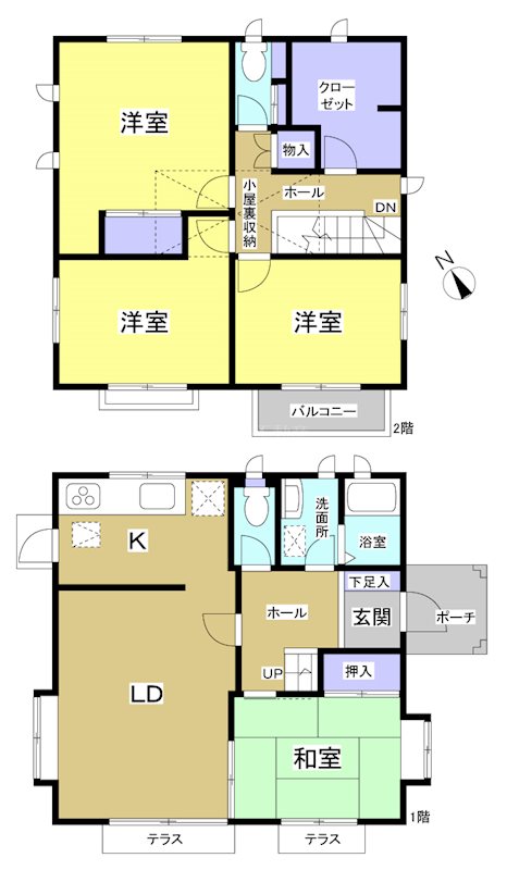 掛川市葛ケ丘2丁目 間取り図