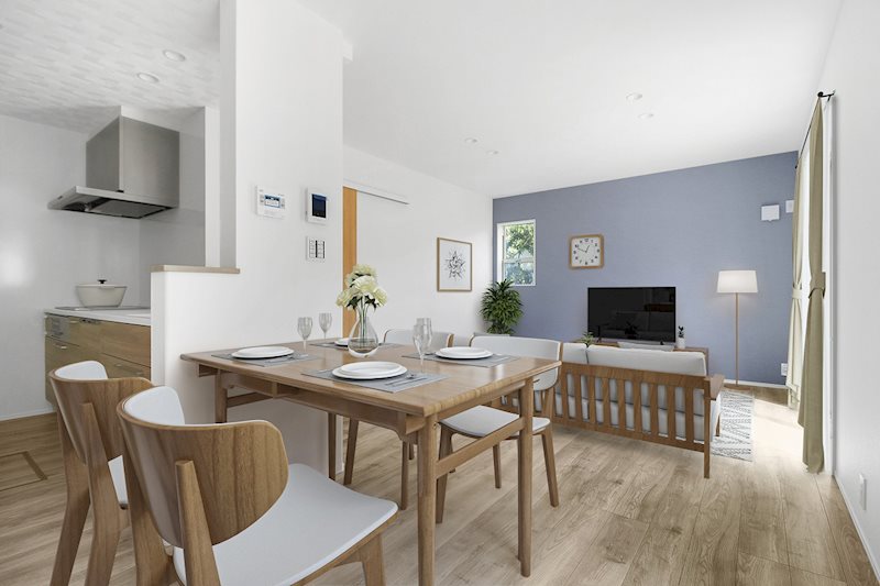 華やかなアクセントクロスに合わせるインテリア選びも楽しめるお家です。 掛川市杉谷2丁目 その他