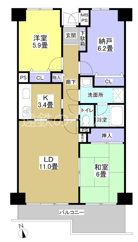 グラン・ドムール南栄 間取り図