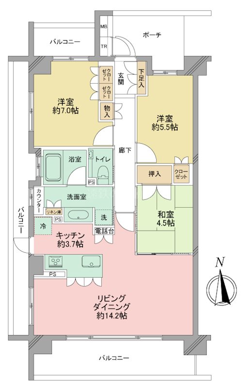 ブライトタウン小豆餅 間取り図