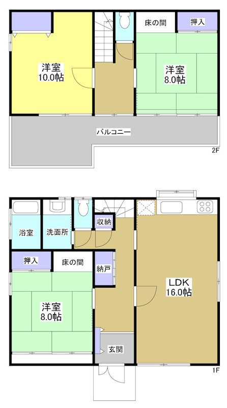 掛川市旭ヶ丘 間取り図