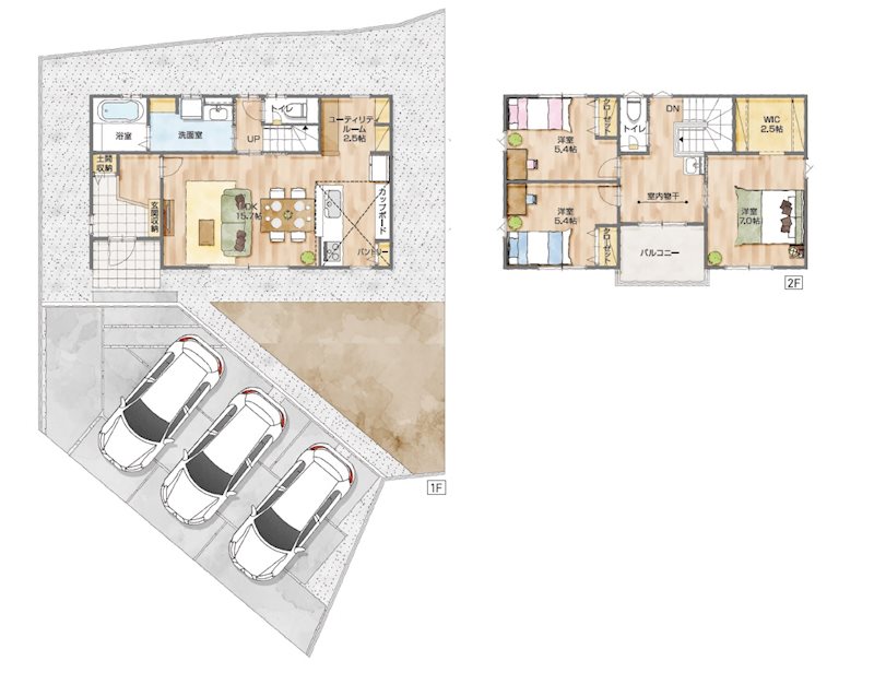 袋井市下山梨 間取り図